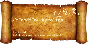 Örmény Karolina névjegykártya